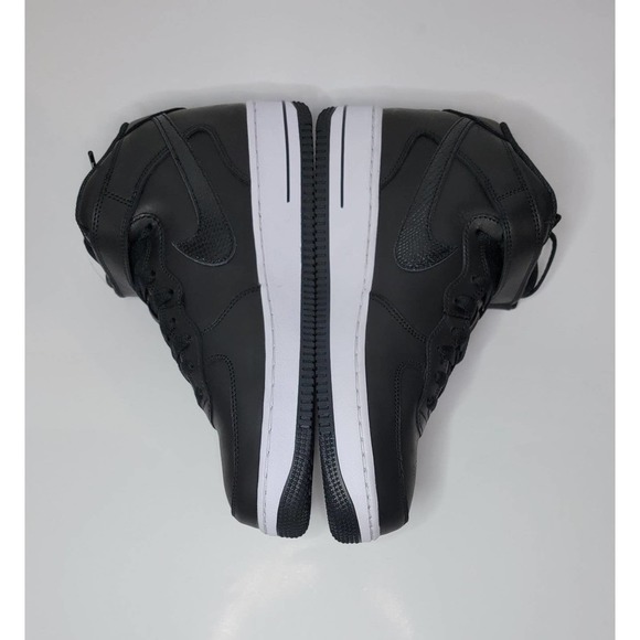 Nike x Stussy Air Force 1 '07 Mid Black Shoes Sneakers Mens 9.5 AF1 DJ7840-001 - Picture 5 of 10